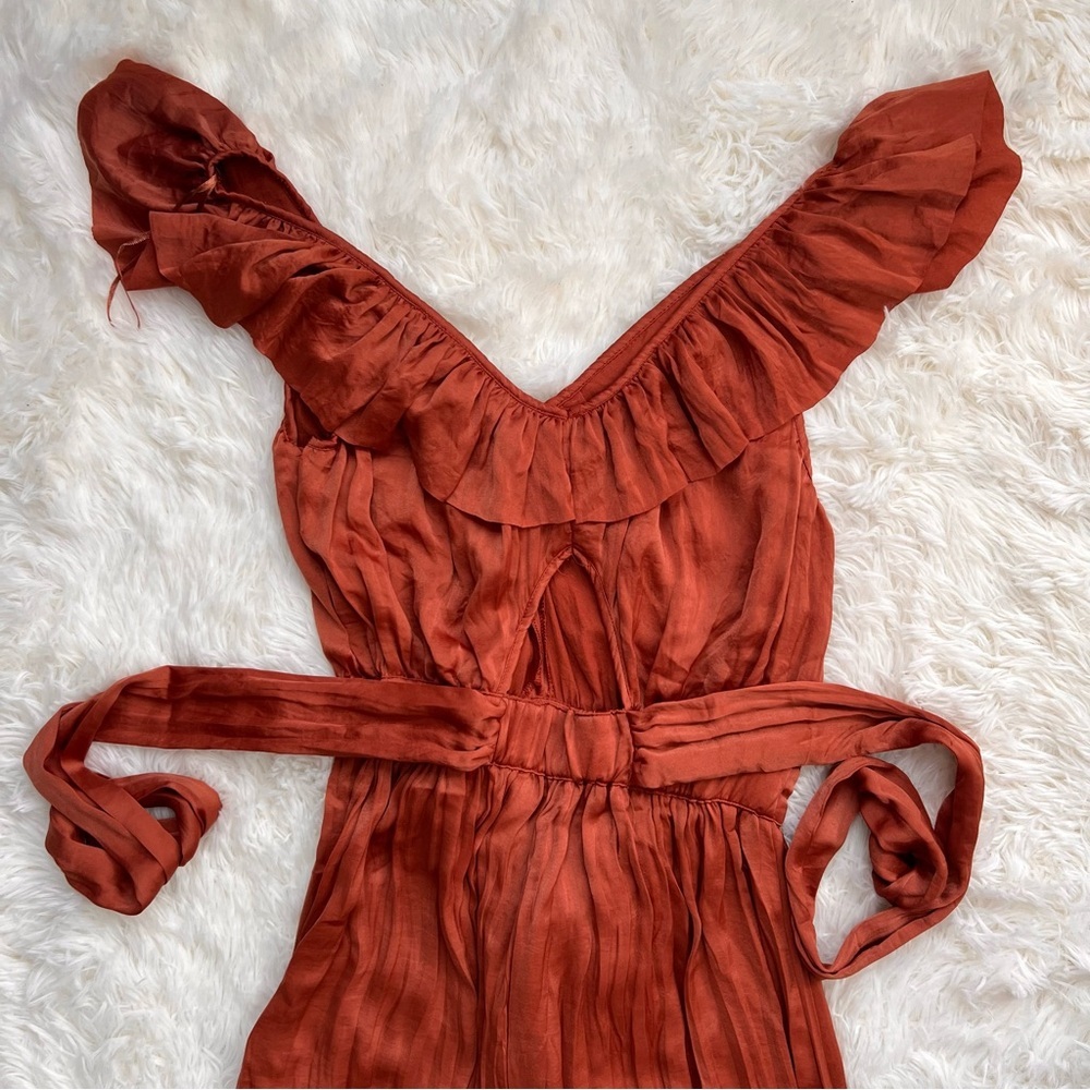 Zara Burnt Orange Wide Leg Jumpsuit - Picture 4 of 5
